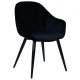 Lot de 4 Fauteuils Repas Velours Noir avec Piétement Métal Noir Kari KosyForm