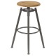 Lot de 2 Tabourets de Bar Assise en Pin Massif et Pieds Métal Soon KosyForm