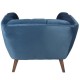 Fauteuil en Velours Bleu et Noyer Meryl KosyForm