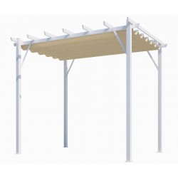 Pergola Aluminio Habrita Antracita 12m2 con lienzo de sombra