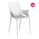 Juego de 4 sillones Vondom Ibiza con reposabrazos blancos