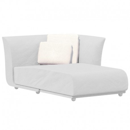 Sofa méridienne gauche Suave Vondom tissu déperlant blanc Snow 1041