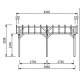 Carport in Pine Treated autoclave 15m2 with PVC cover Habrita