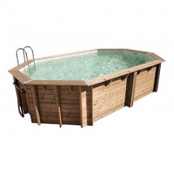 Piscina Madera Ubbink Océa 355x550 H120cm Liner Arena Beige