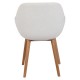 Set of 2 Armchairs Meal Tea effect White loop with VeryForma solid oak base.