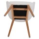 Set of 2 Armchairs Meal Tea effect White loop with VeryForma solid oak base.