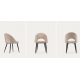 Set of 4 Beige Velvet Chairs with Ergonomic Back Black Legs KosyForm