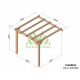 Pérgola adosada en madera en bruto Palma 3x3m 9m2