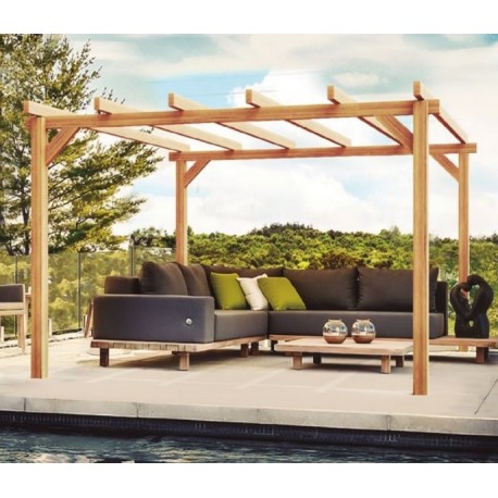 Freestanding wooden pergola Linares 5x4m 20m2