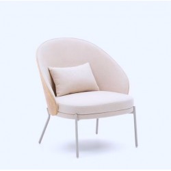 Beige Chenille Armchair and Beige Metal Legs Amy VeryForma