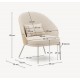 Beige Chenille Armchair and Beige Metal Legs Amy VeryForma