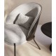 Light Grey Chenille Armchair with Black Metal Legs Amy VeryForma