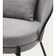 Fauteuil en Chenille Gris Clair et piètements métal noir Amy VeryForma