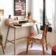 Mindi and rattan wood desk table 110x60 Ula VeryForma