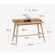 Mindi and rattan wood desk table 110x60 Ula VeryForma