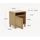 Ash Wood Nightstand and Storage 53x62 Bay VeryForma