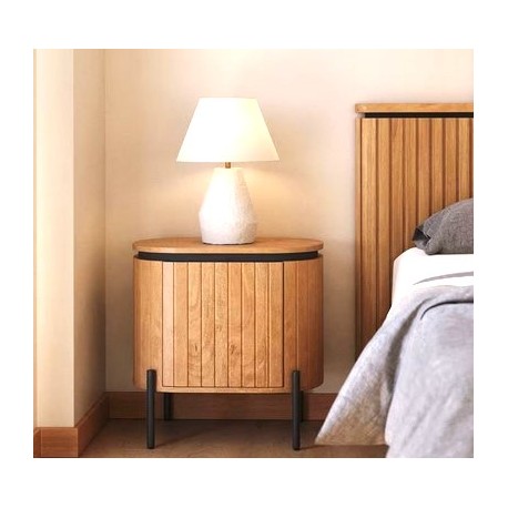 Oval Mango Wood Bedside Table 55 Cial VeryForma