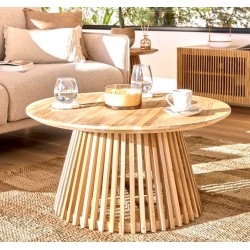 Mesa de apoio de madeira de teca natural Jet 50 cm VeryForma