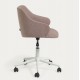 Pink office chair and matt white steel legs Nara VeryForma