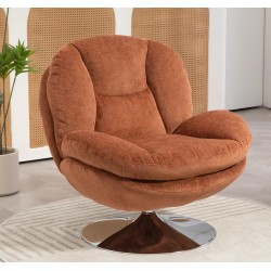 Fauteuil pivotant Top tissu velours rouille VeryForma