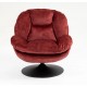 Fauteuil pivotant Top tissu velours rouge bordeaux VeryForma