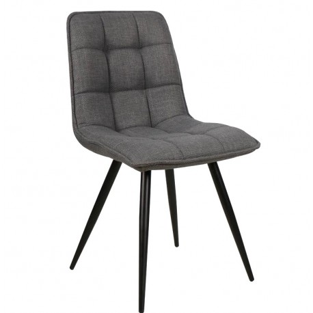 Set of 4 Lize Dining Chairs Dark Grey Fabric Metal Legs VeryForma