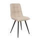 Set van 4 Eetkamerstoelen Lize Beige Stof Metalen Poten VeryForma