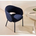 Set of 2 Aina Chairs in blue chenille fabric and metal VeryForma