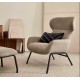 Lina armchair in light brown chenille fabric and VeryForma steel