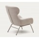 Lina armchair in beige chenille fabric and VeryForma steel