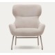 Lina fauteuil in beige chenille stof en VeryForma staal