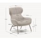 Lina fauteuil in beige chenille stof en VeryForma staal