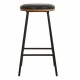 Set of 2 Marc VeryForma Black Imitation Leather Bar Stools and Metal Legs