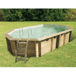 Pool Holz Ubbink Azura 400x750 H130 Liner Blau